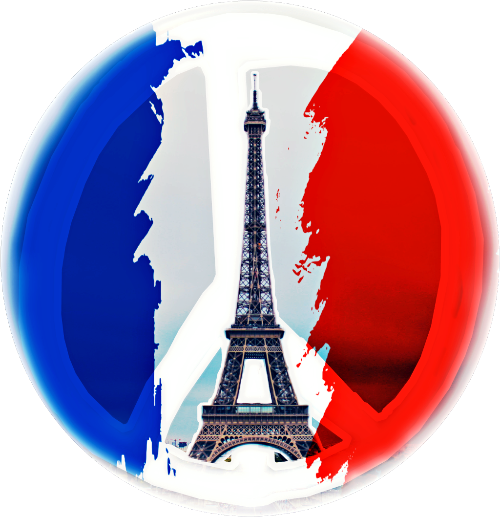 Eiffel Tower French Flag Circle PNG Image