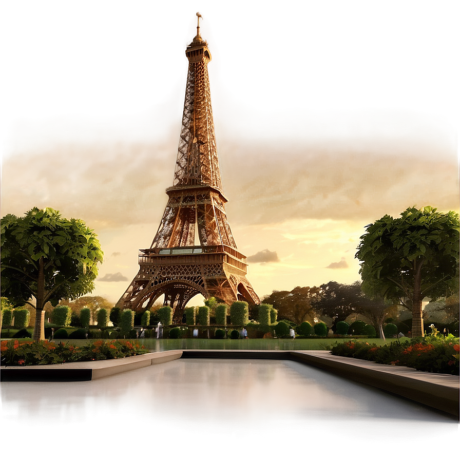 Eiffel Tower Garden View Png Xtq PNG Image