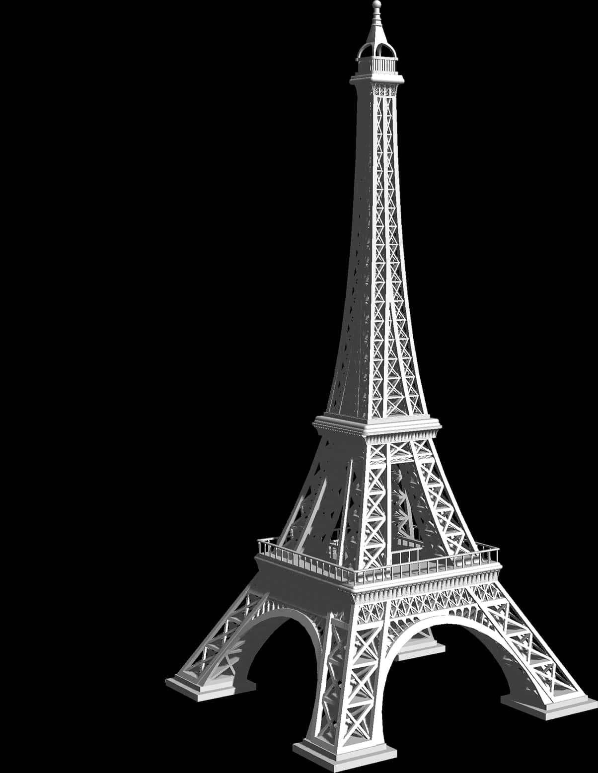 Eiffel Tower Graphic Blackand White PNG Image