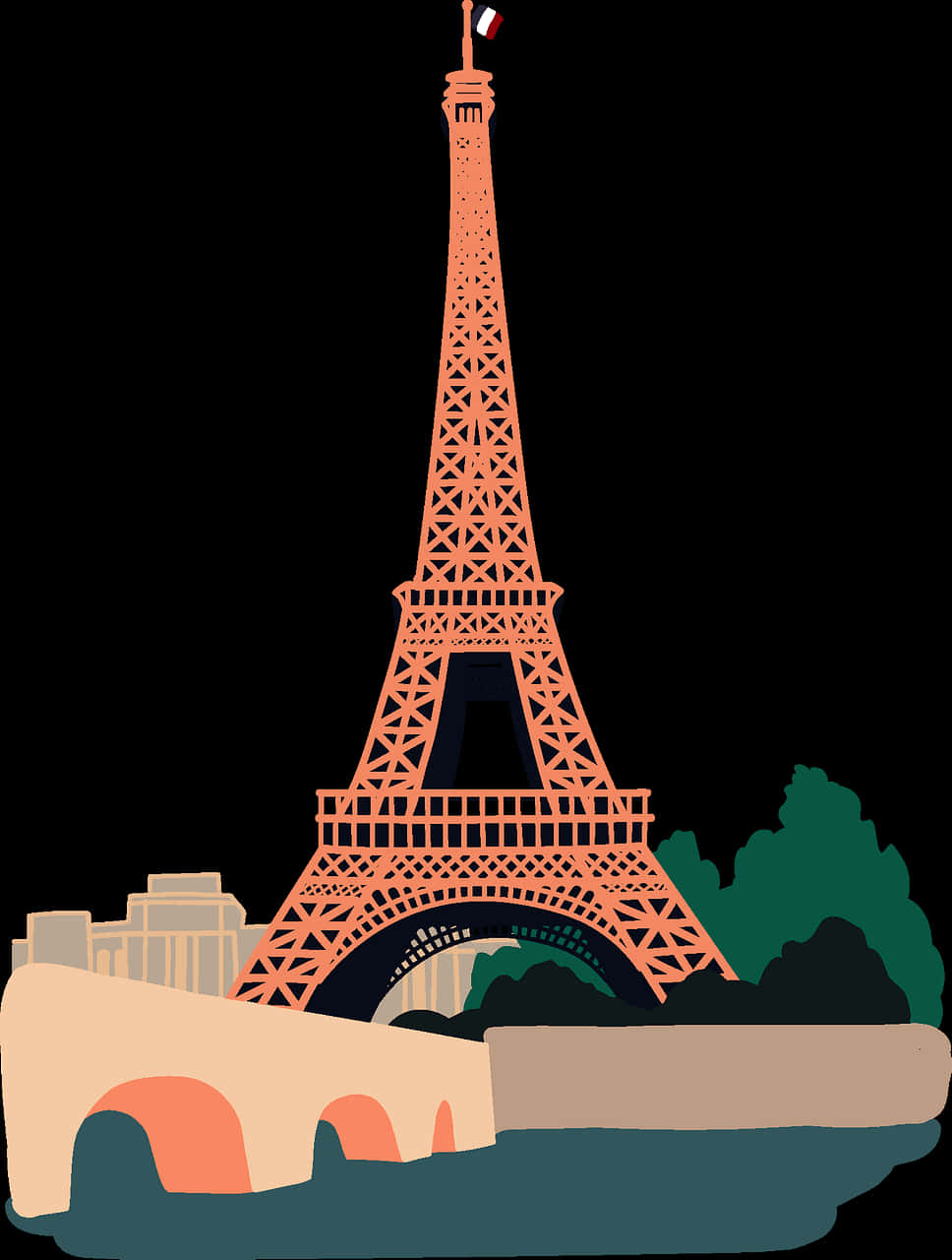 Eiffel Tower Illustration PNG Image