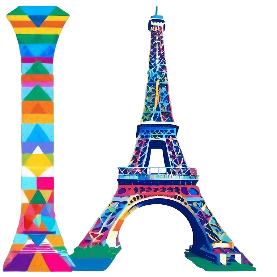 Eiffel Tower Pop Art Png 05212024 PNG Image