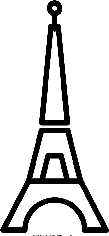 Eiffel Tower Silhouette Outline PNG Image