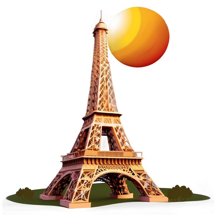 Eiffel Tower Sunset Scene Png 05212024 PNG Image