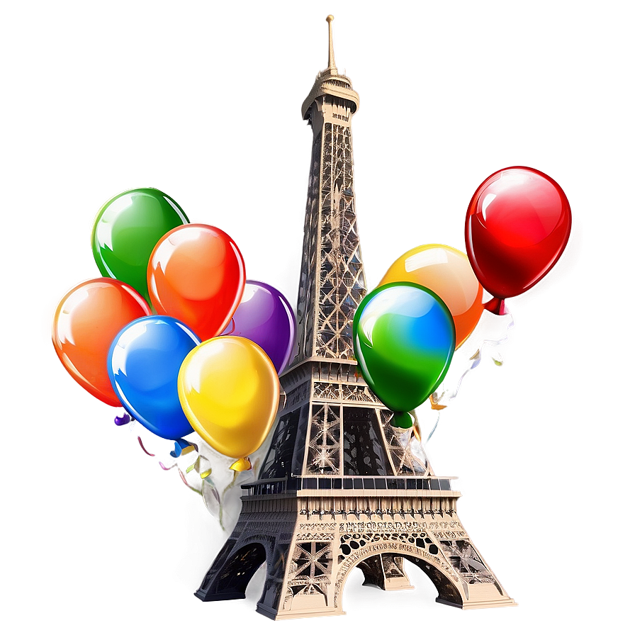 Eiffel Tower With Balloons Png 88 PNG Image