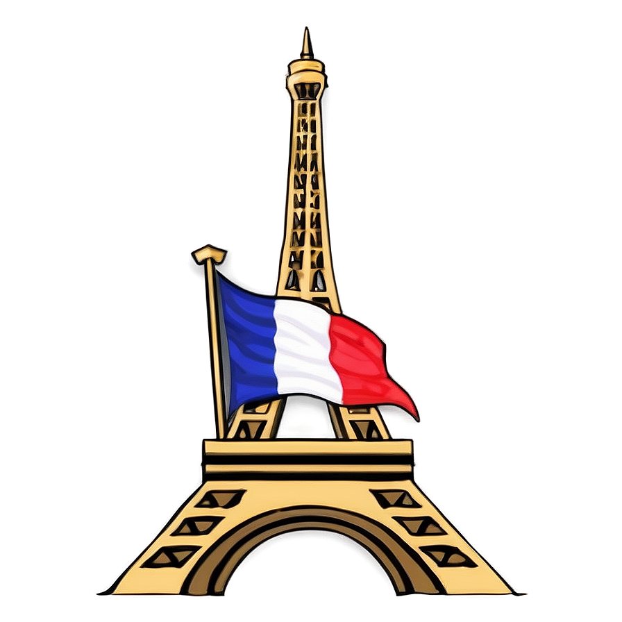 Eiffel Tower With French Flag Png 05212024 PNG Image