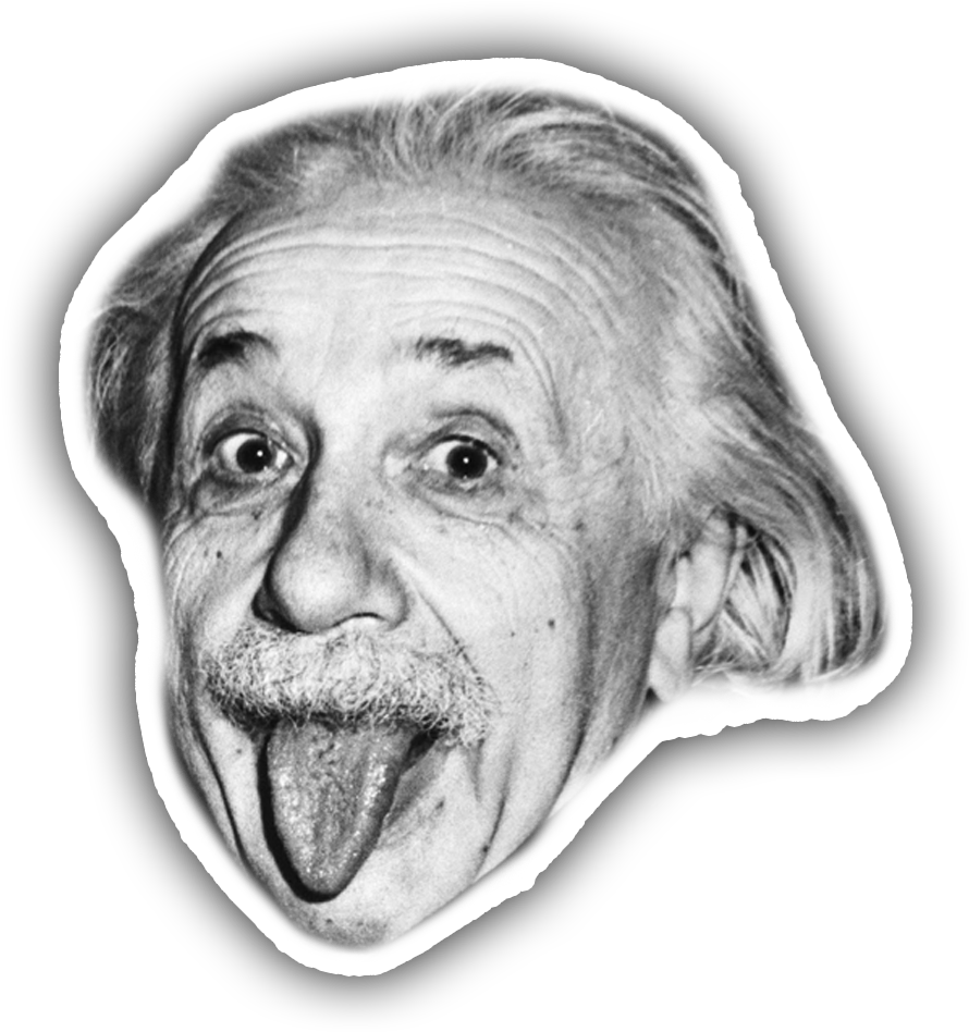 Einstein Tongue Out Iconic Photo PNG Image