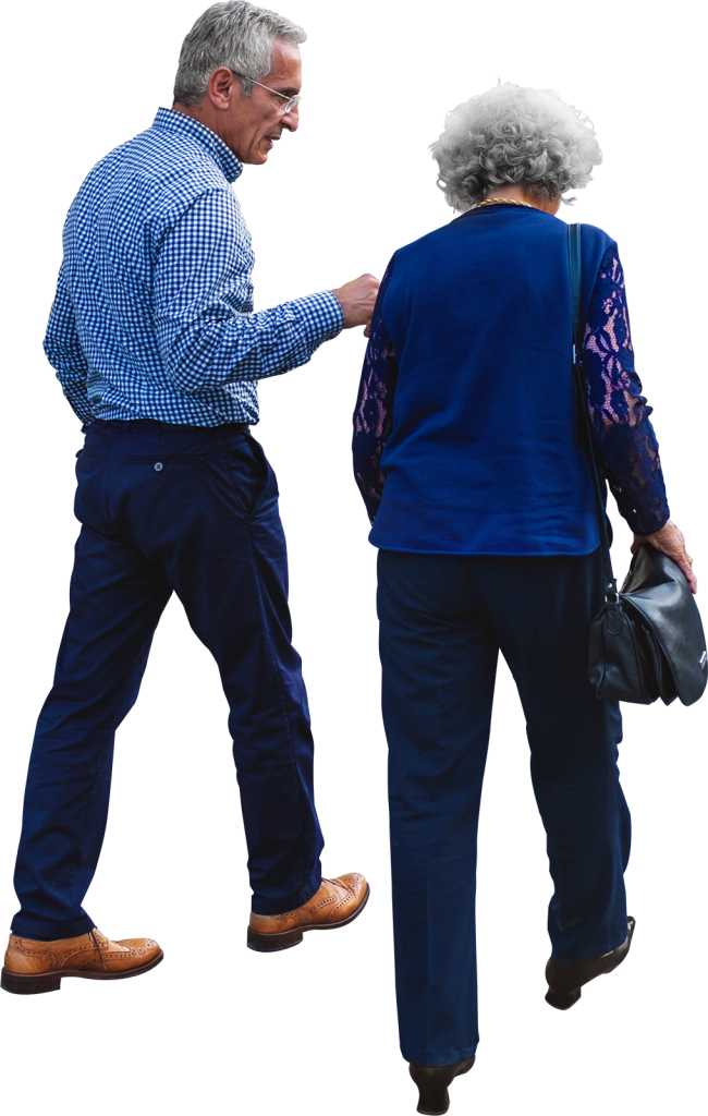 Elderly Couple Walking Together.png PNG Image