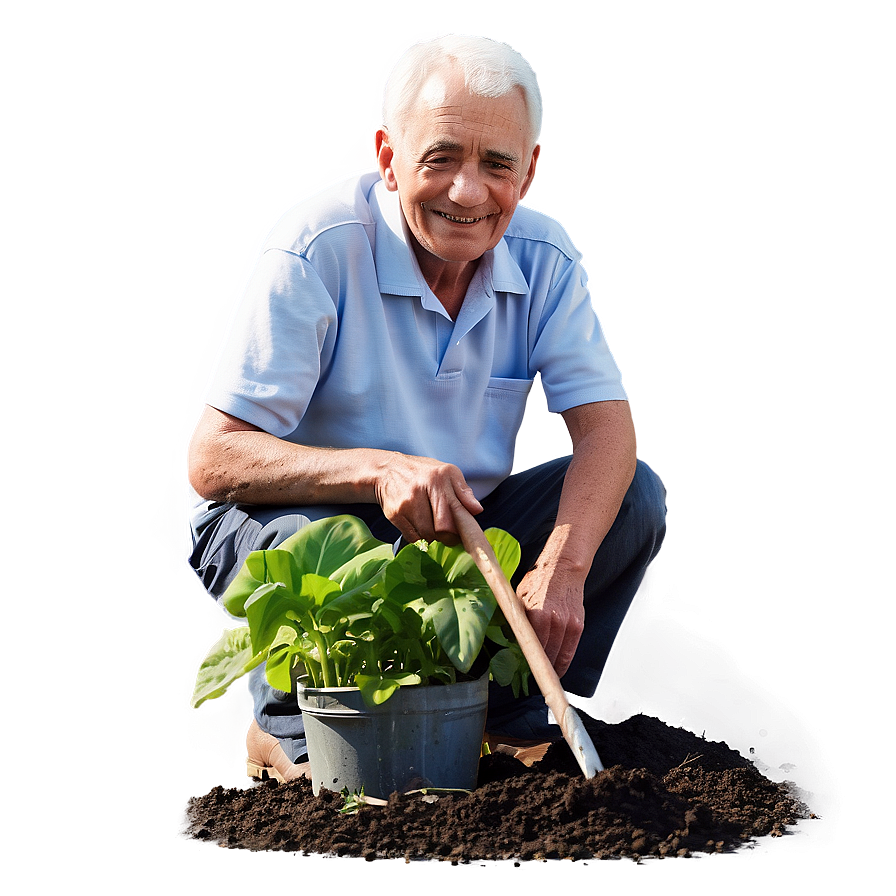 Elderly Man Gardening Png Bda18 PNG Image