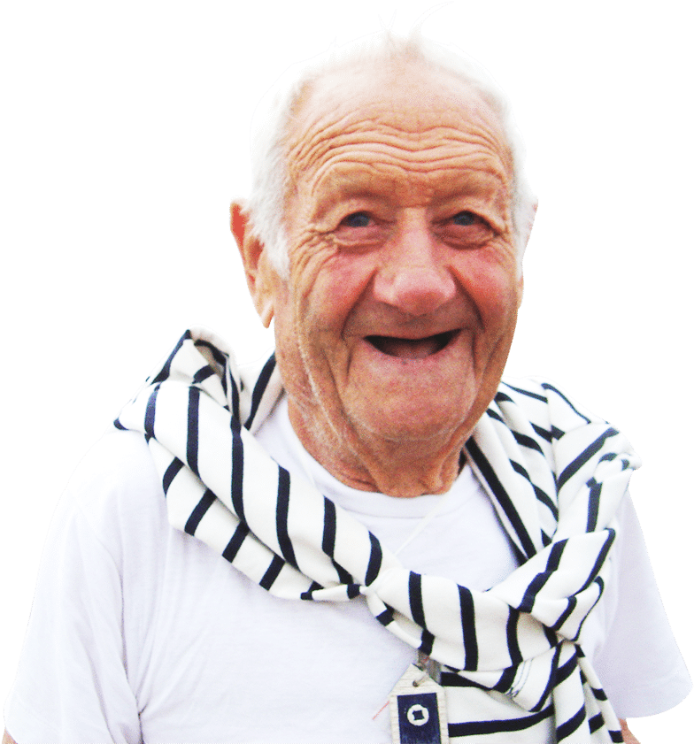 Elderly Man Laughing Candid Moment PNG Image