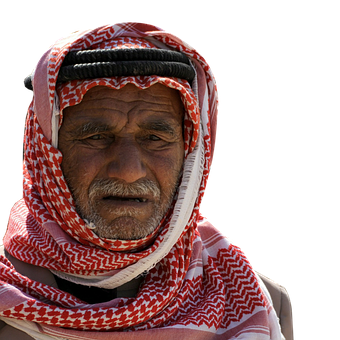 Elderly Manin Traditional Headscarf PNG Image