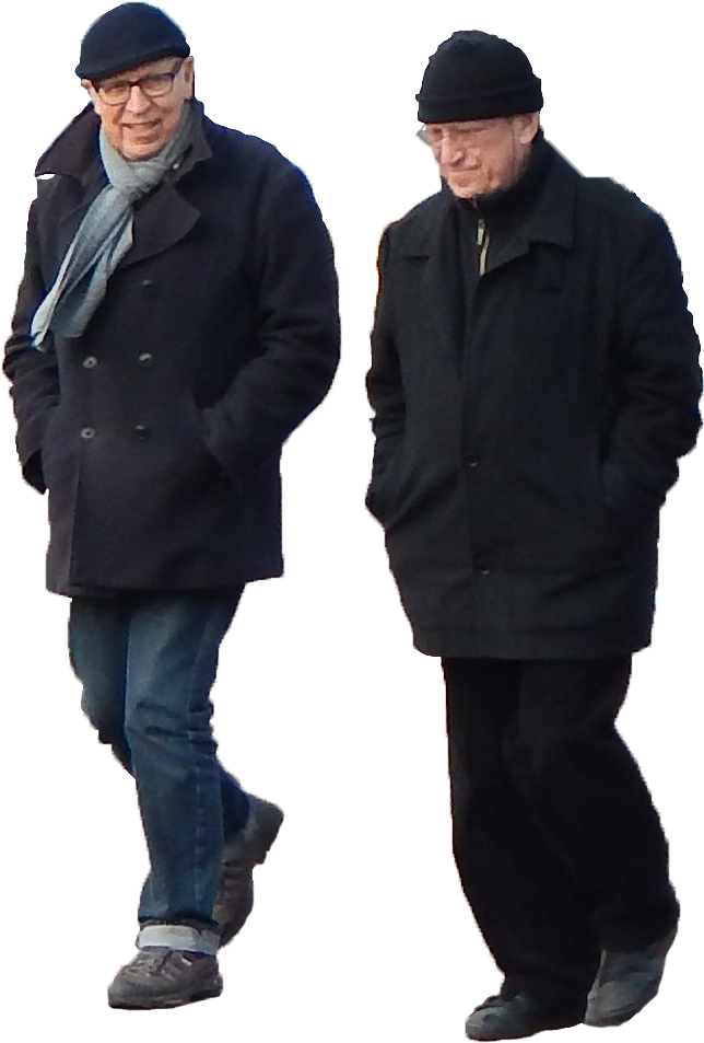 Elderly Men Walking Together PNG Image