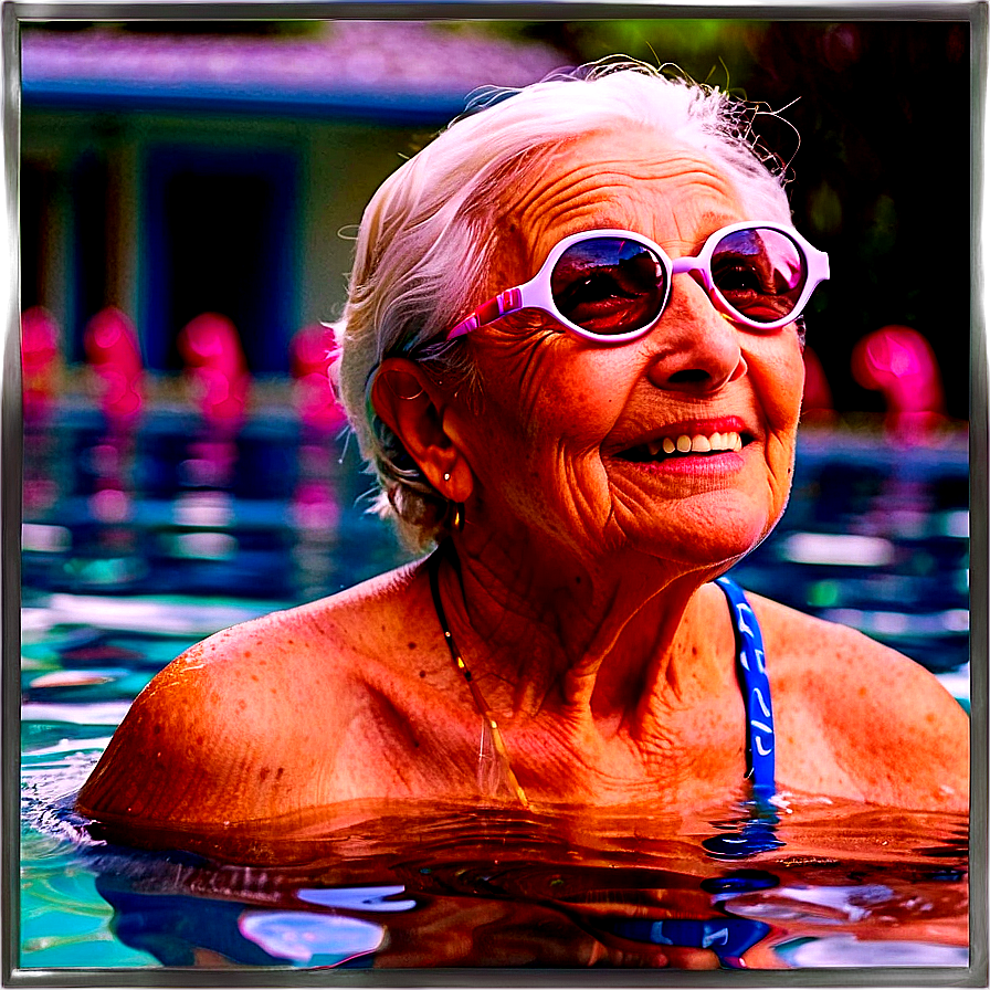 Elderly People Enjoying Swim Png Rxf PNG Image