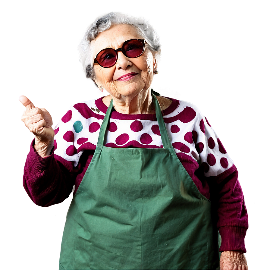 Elderly Woman Baking Png 06252024 PNG Image