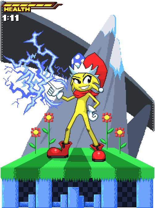 Electric Adventure Character Art PNG Image