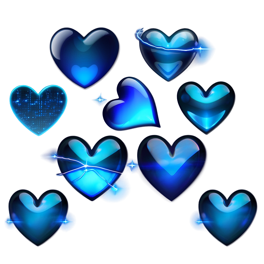 Electric Blue Heart Emoji Png Ubk PNG Image