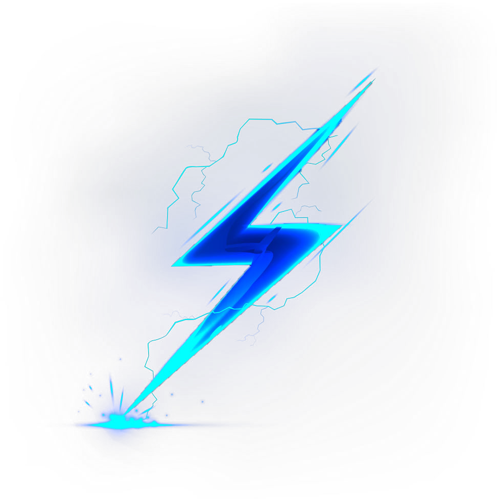 Electric Blue Lightning Bolt PNG Image