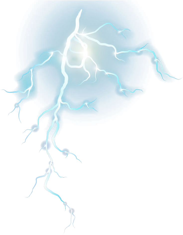 Electric Blue Lightning Strike PNG Image