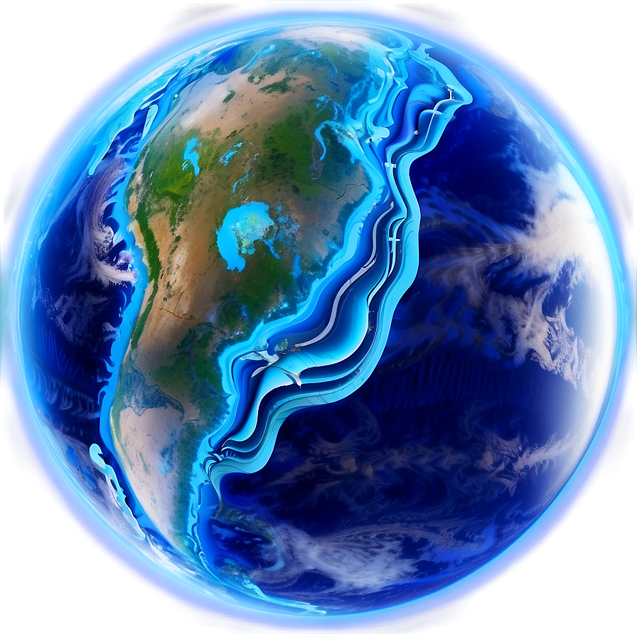 Electric Blue Planet Aura Png Mds3 PNG Image