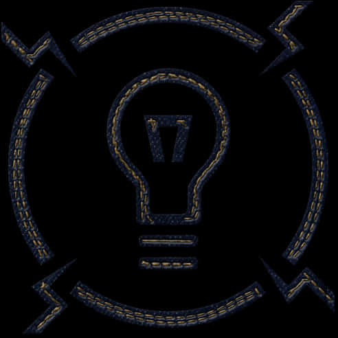 Electric Bulb Icon Denim Texture PNG Image