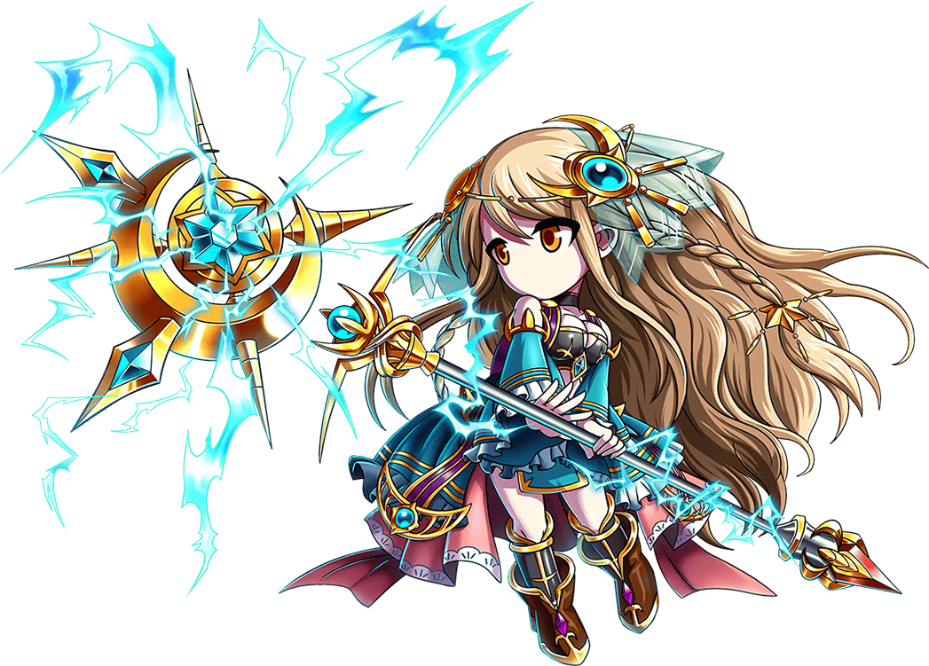 Electric Fantasy Warrior Girl PNG Image