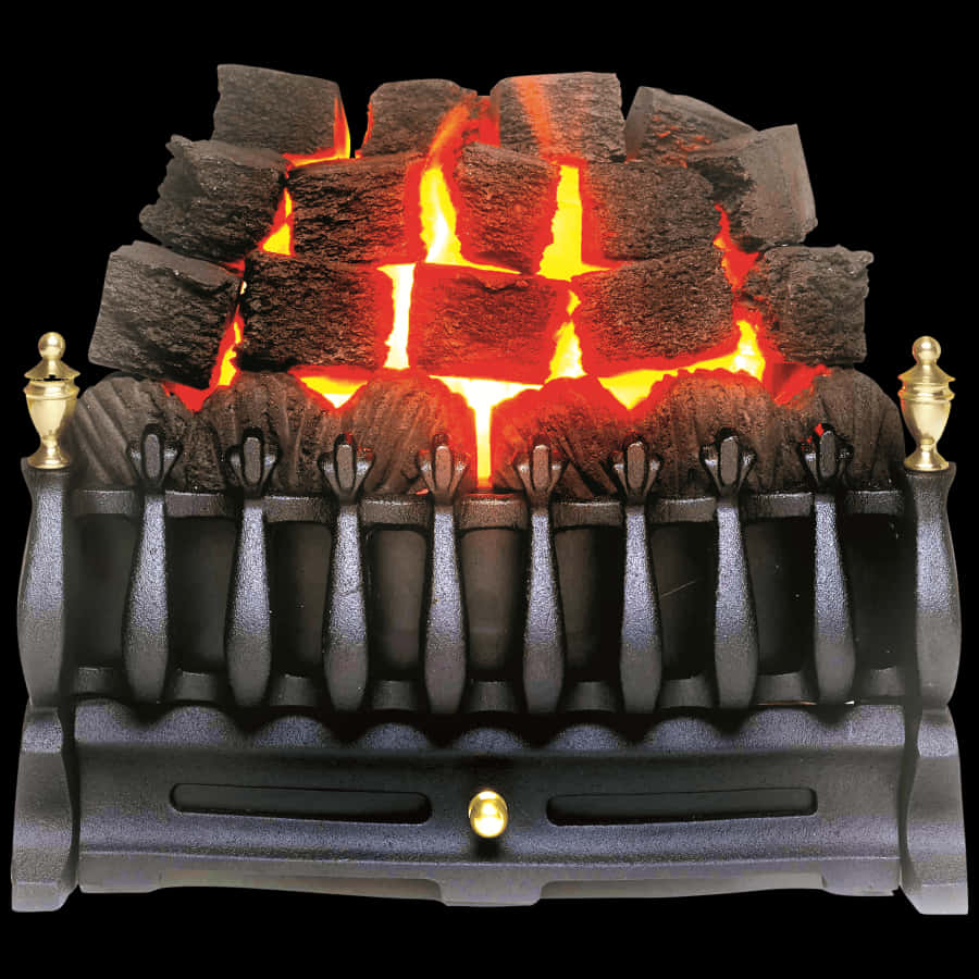 Electric Fireplace Glowing Logs PNG Image