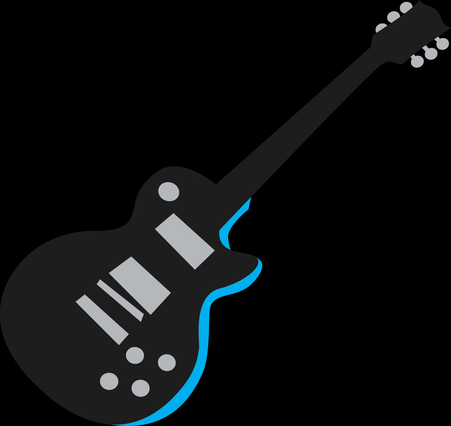 Electric Guitar Icon Blackand Blue PNG Image