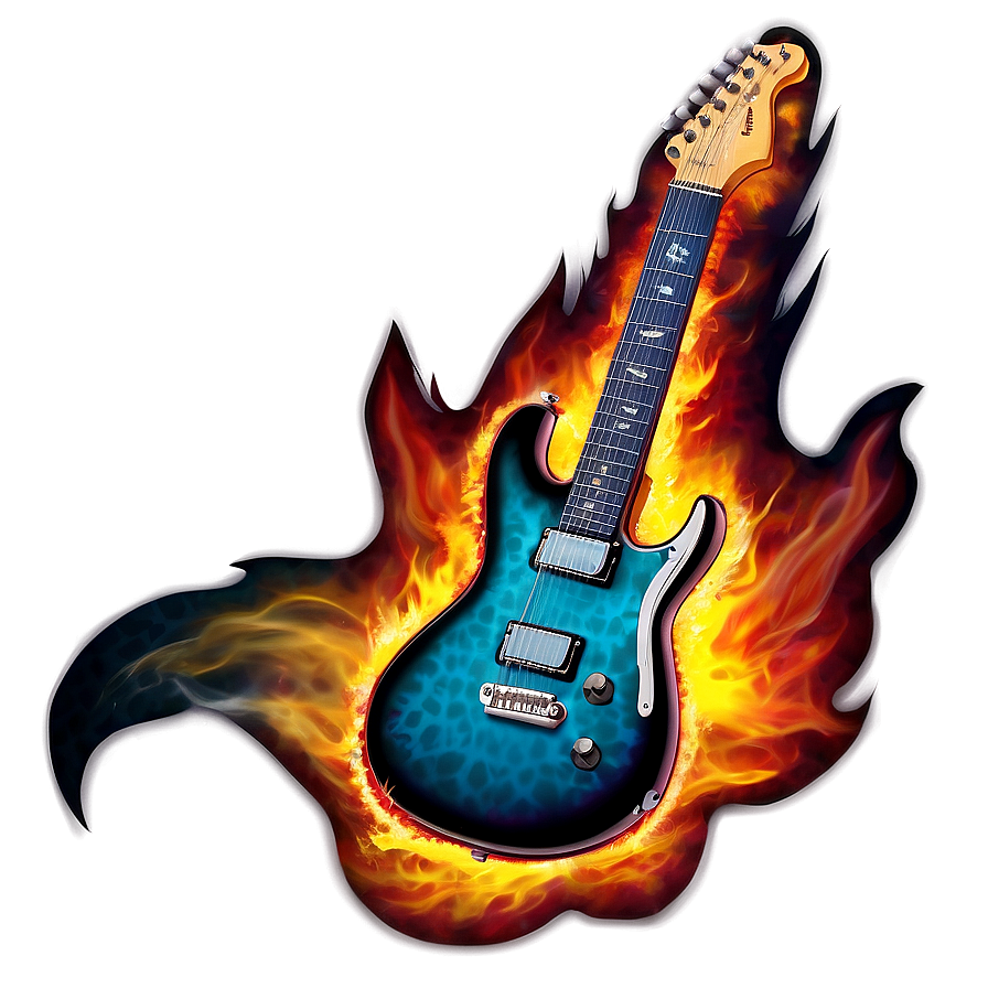 Electric Guitar On Fire Png 05252024 PNG Image