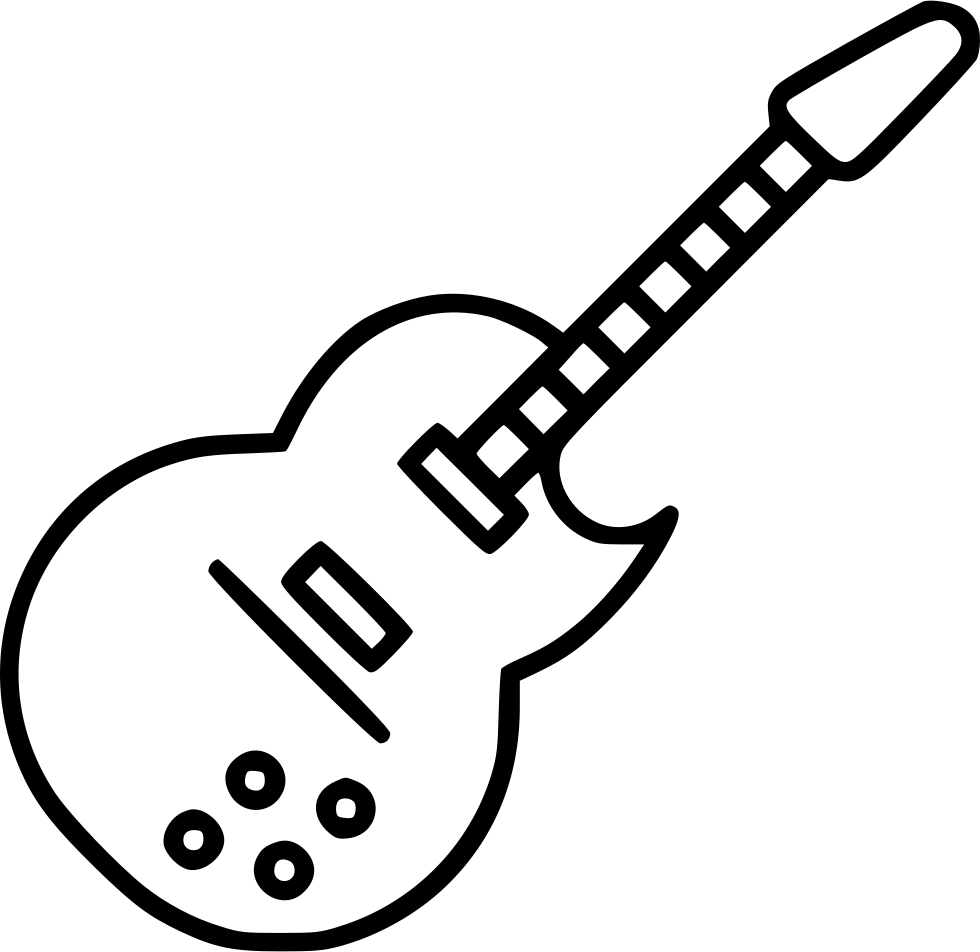 Electric Guitar Outline Drawing PNG Image