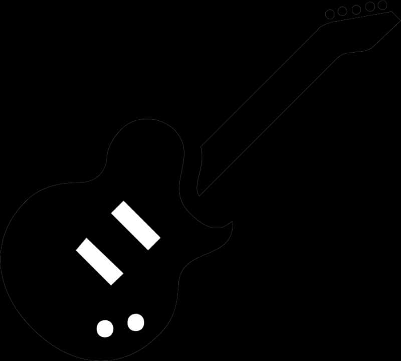 Electric Guitar Silhouette Black Background PNG Image