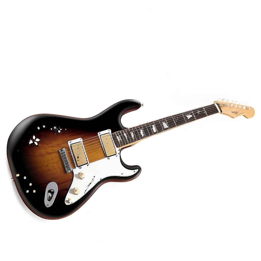 Electric Guitar With Stars Png 05252024 PNG Image