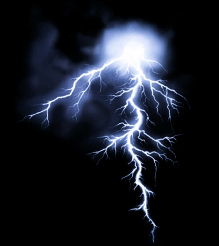 Electric_ Lightning_ Strike_ Blue_ Background PNG Image