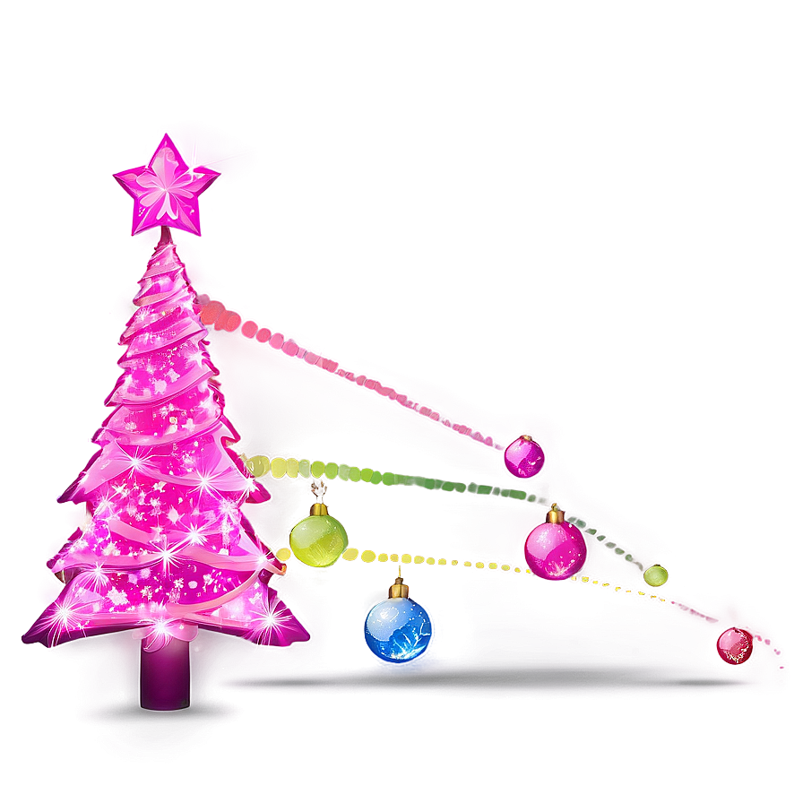 Electric Pink Christmas Tree Png Drr79 PNG Image