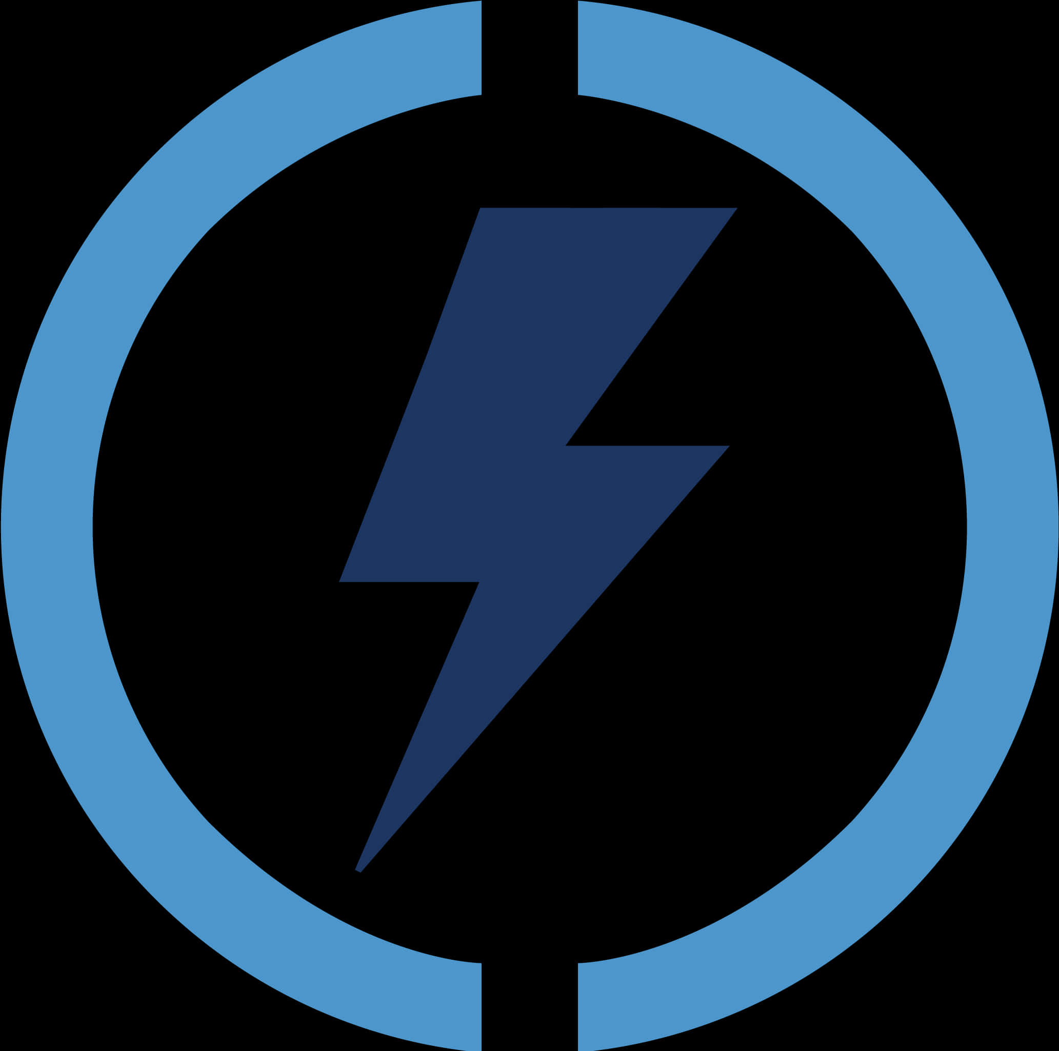 Electric_ Power_ Symbol_ Blue_ Background PNG Image