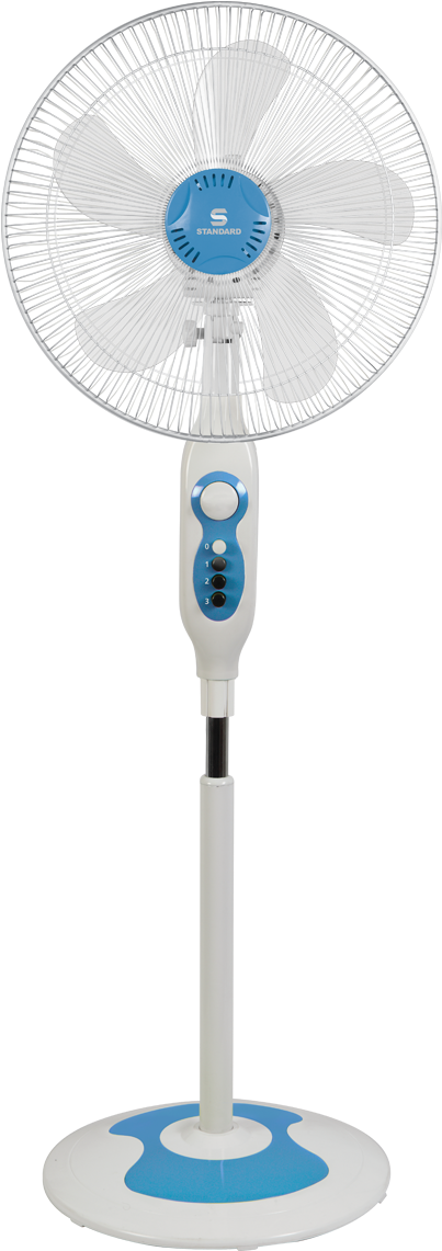 Electric Standing Fan Blue White PNG Image