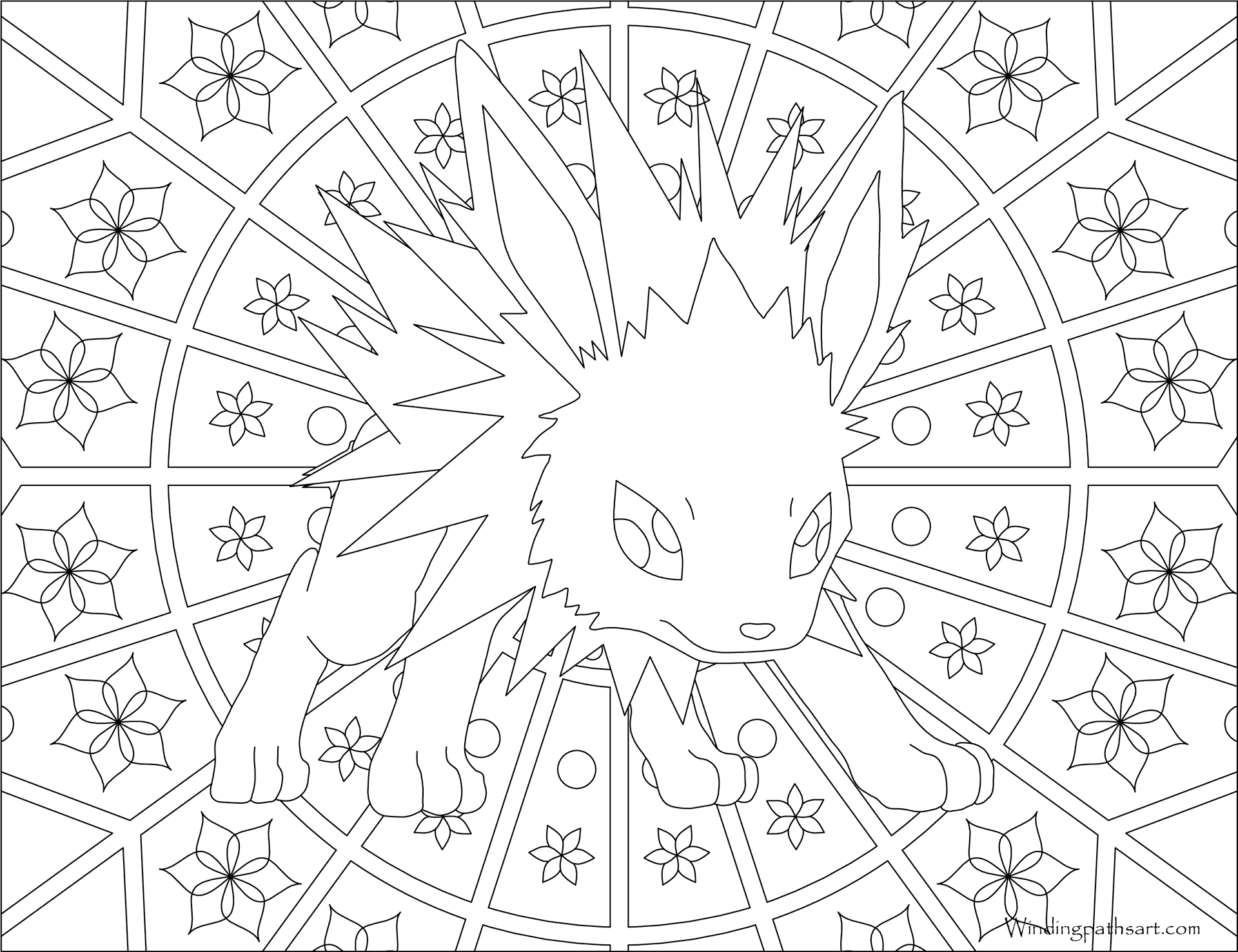 Electric Type Pokemon Coloring Page PNG Image