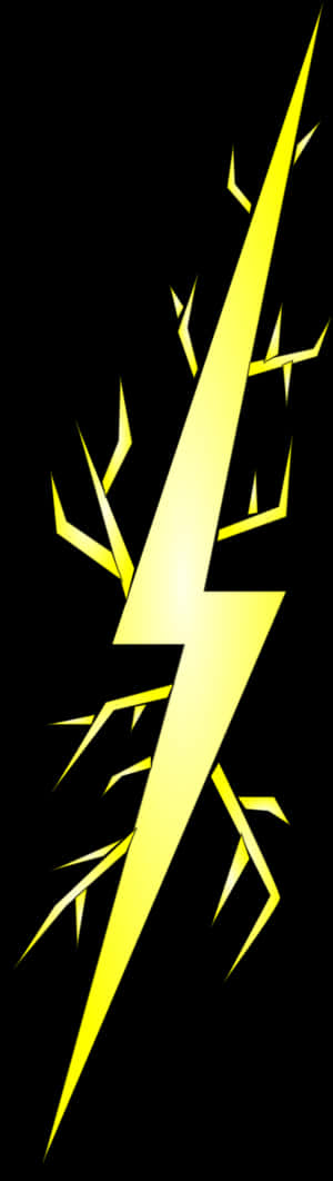 Electric Yellow Lightning Bolt Graphic PNG Image