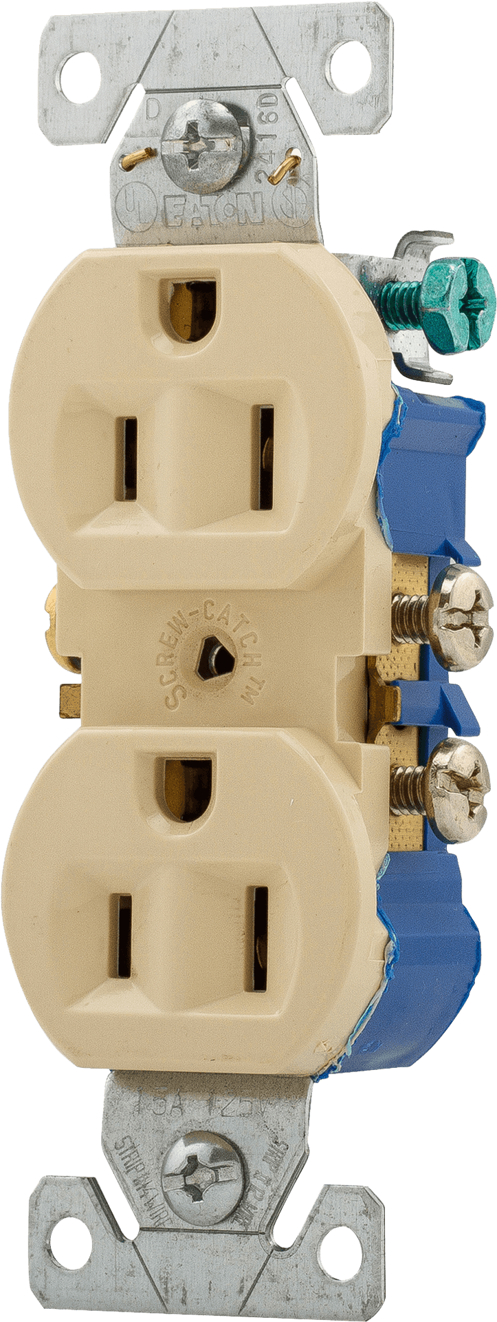 Electrical Duplex Outlet Beige PNG Image