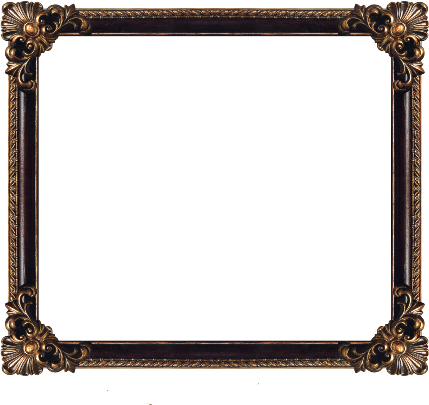 Elegant Antique Wooden Frame PNG Image