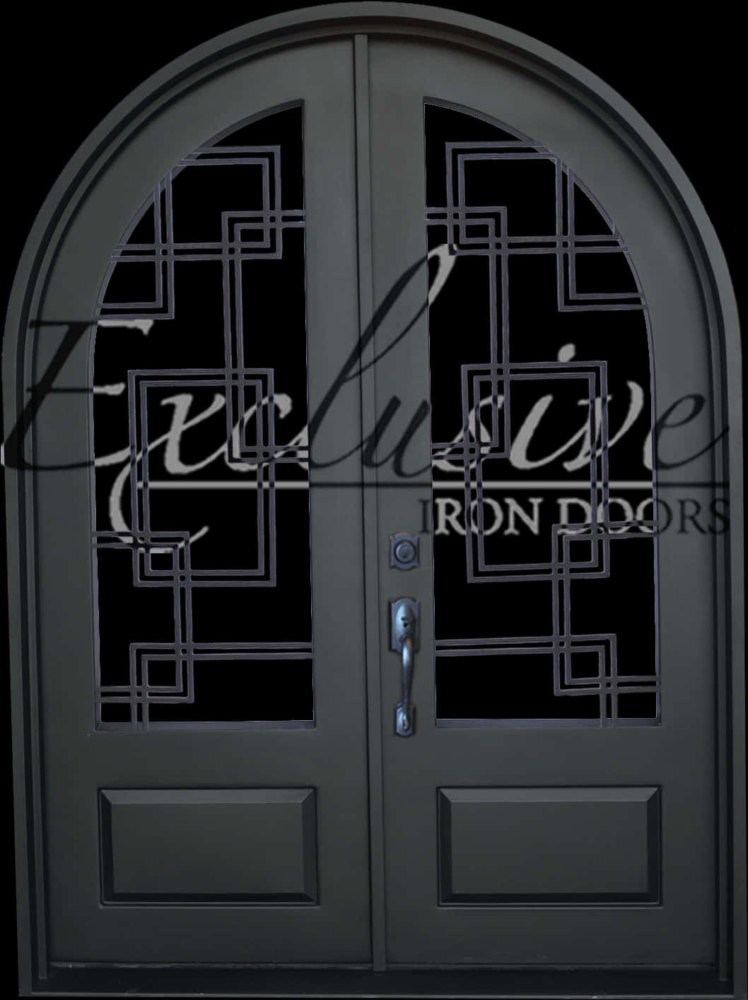 Elegant Arched Iron Doors PNG Image