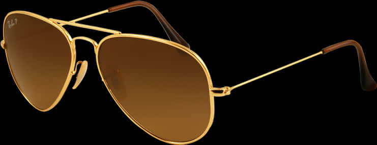 Elegant Aviator Sunglasses Brown Tint PNG Image