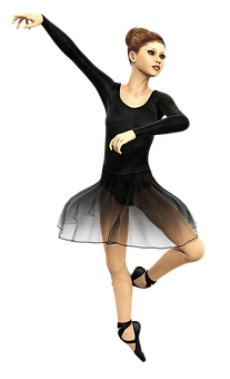 Elegant Ballerina Pose PNG Image