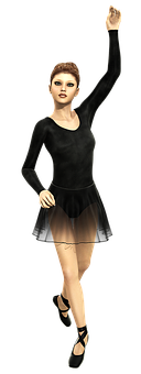 Elegant Ballerina Pose PNG Image