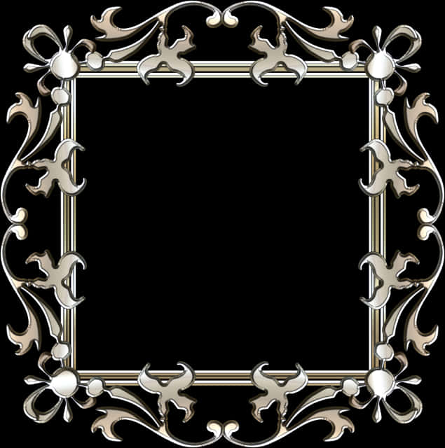 Elegant Baroque Frame Design PNG Image