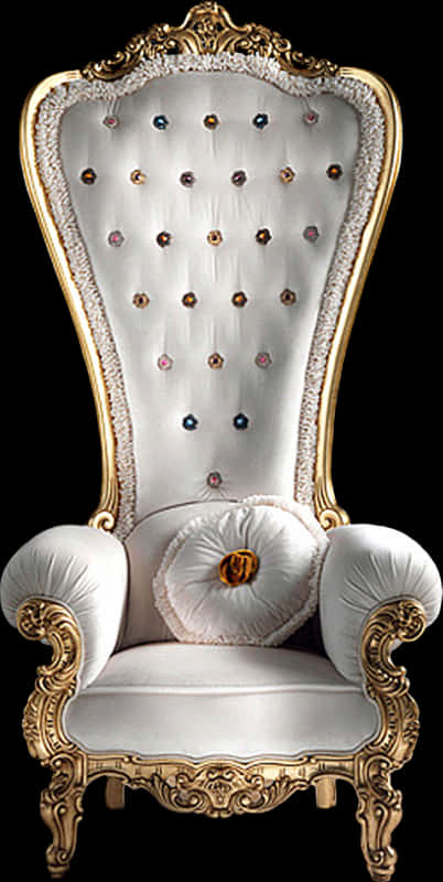 Elegant Baroque Style Chair PNG Image