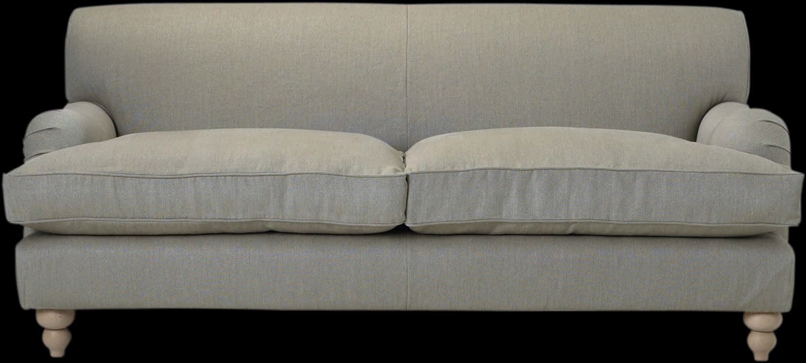 Elegant Beige Two Seater Couch PNG Image