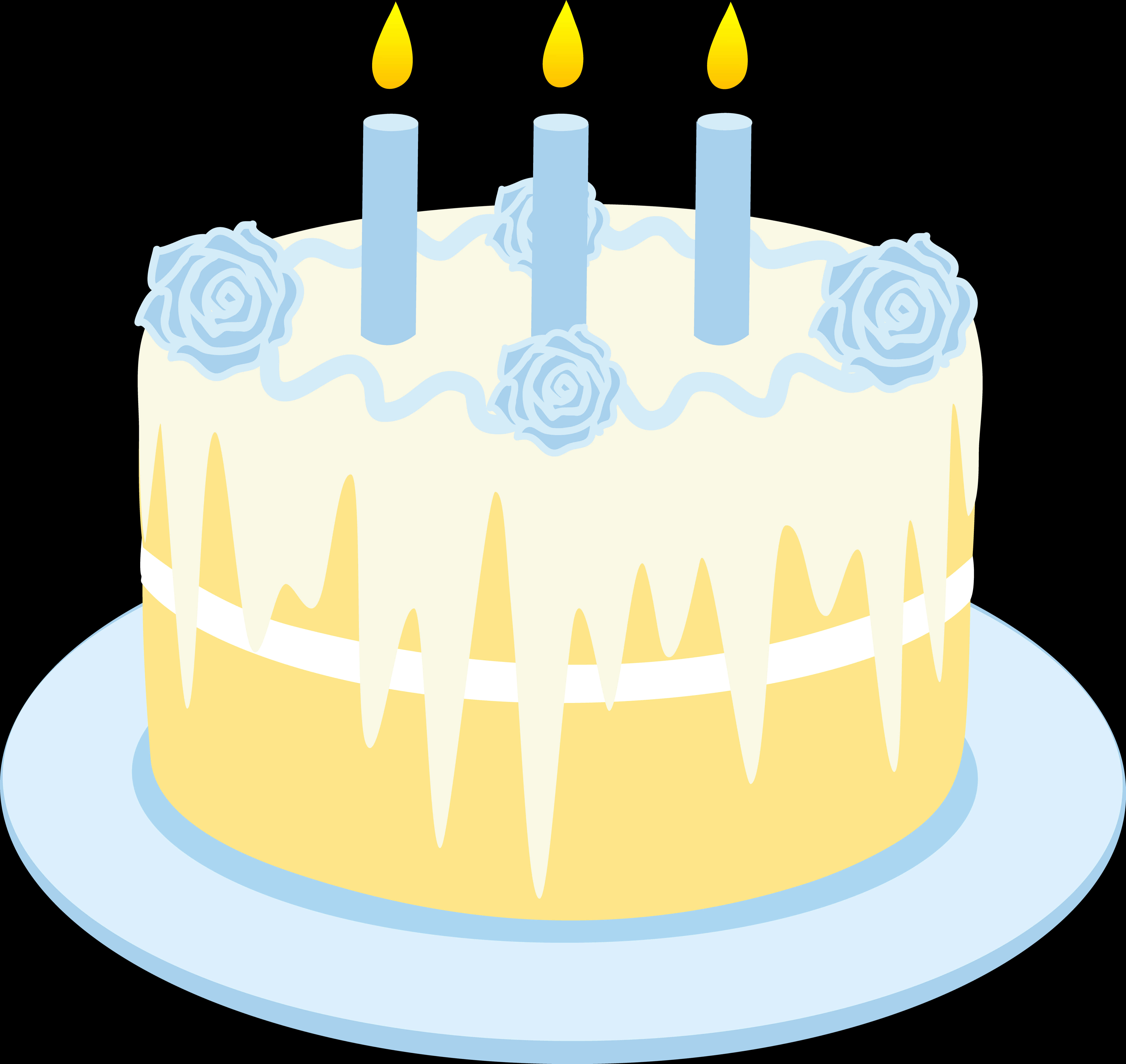 Elegant Birthday Cake Illustration PNG Image