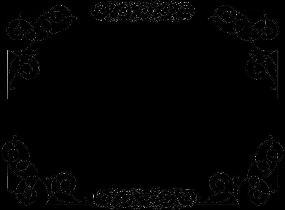 Elegant Black Certificate Border Design PNG Image