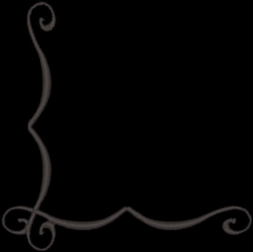 Elegant Black Corner Design PNG Image