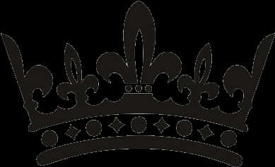 Elegant Black Crown Silhouette PNG Image