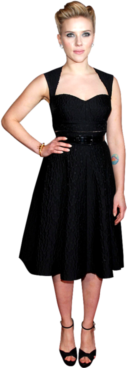 Elegant Black Dress Event Attire PNG Image